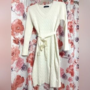 Women’s white sweater dress XL ivory bridal